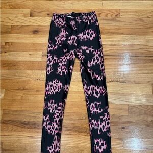 Pixie Lane Leopard Print Kids Leggings - Pink and Black